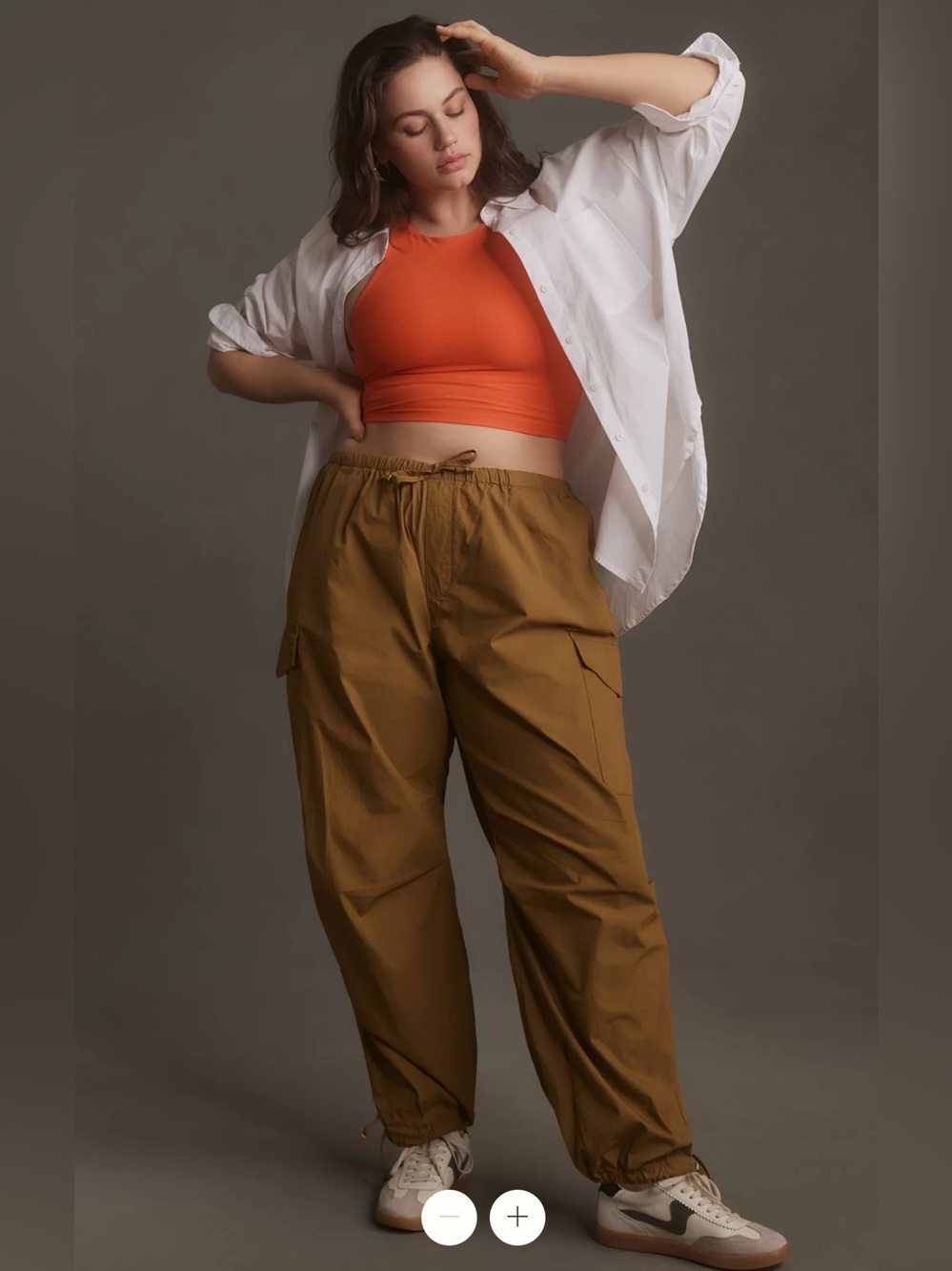 Anthropologie Pilcro Pull-On Parachute Pants Sz XL cargo high waisted logo EUC
